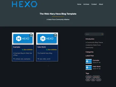Hexo Webnary Theme screenshot