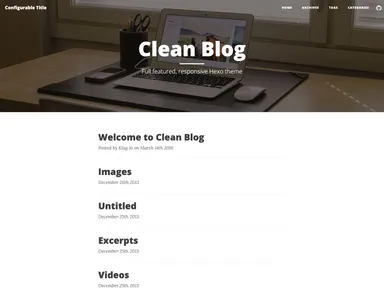 Hexo Theme Clean Blog screenshot